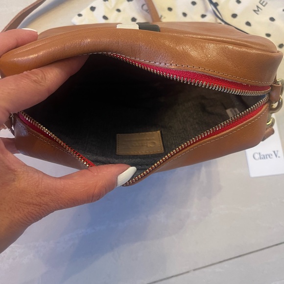 Clare V Brown and White Crossbody Bag - Picture 5 of 5